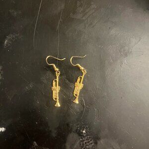 trumpet dangling earrings